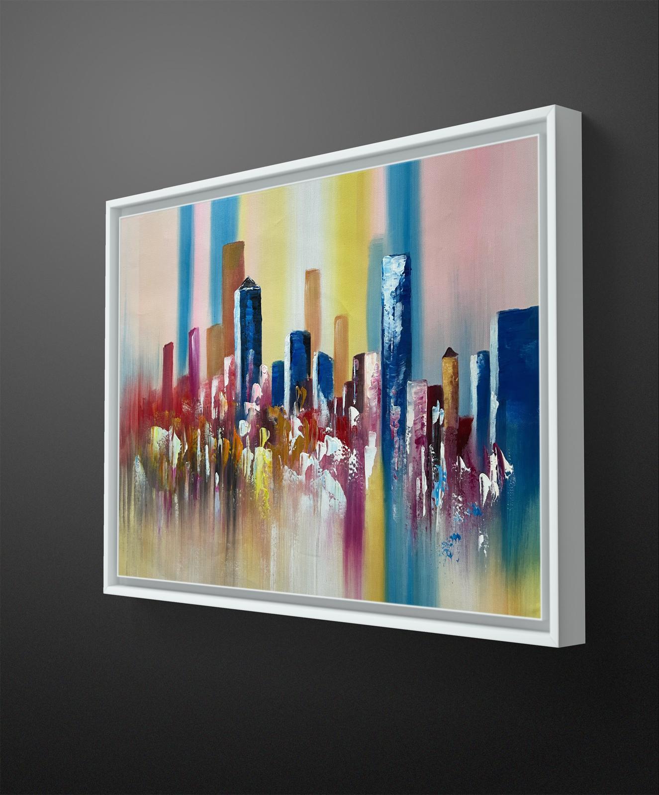 Vibrant Manhattan – Abstract Skyline Painting in Bold Urban Hues
