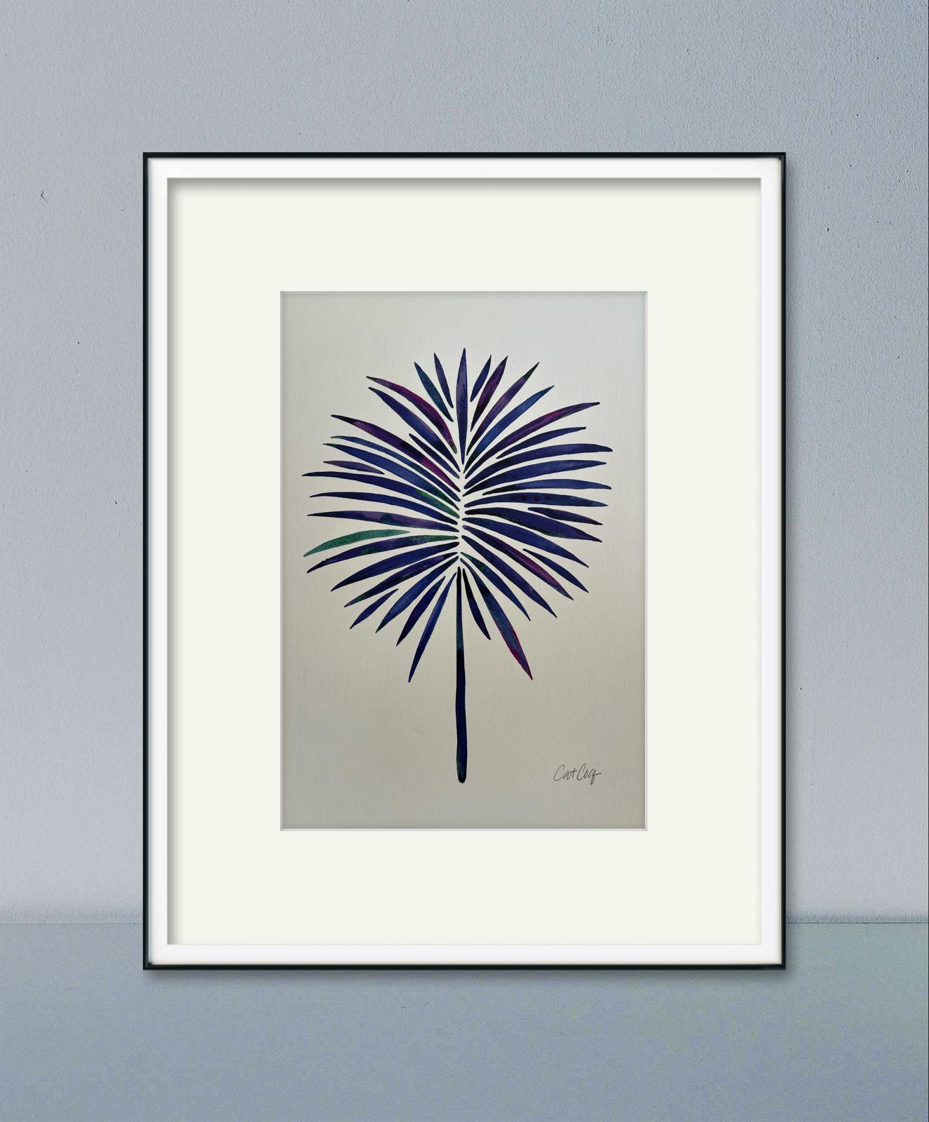 Blue Botanical Leaf – Minimalist Fine Art Print