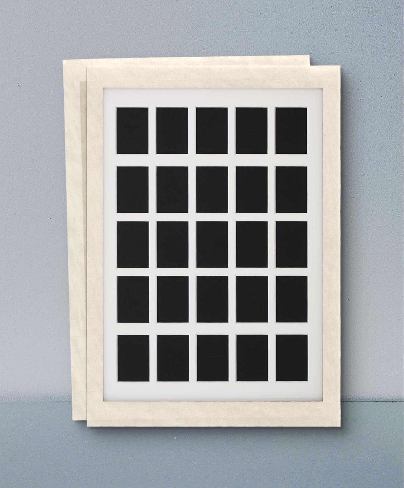 Off-White Wooden Photo Frame for 25 Pictures - 4x4 Size