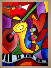 Original Abstract Art Painting - Vibrant Musical Essence Canvas