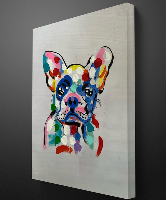 French Bulldog in dynamic - colorful style