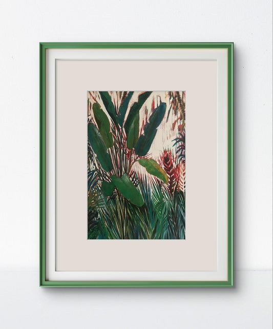 Tropical Plant Scene – Sue Schlabach Botanical Art Print