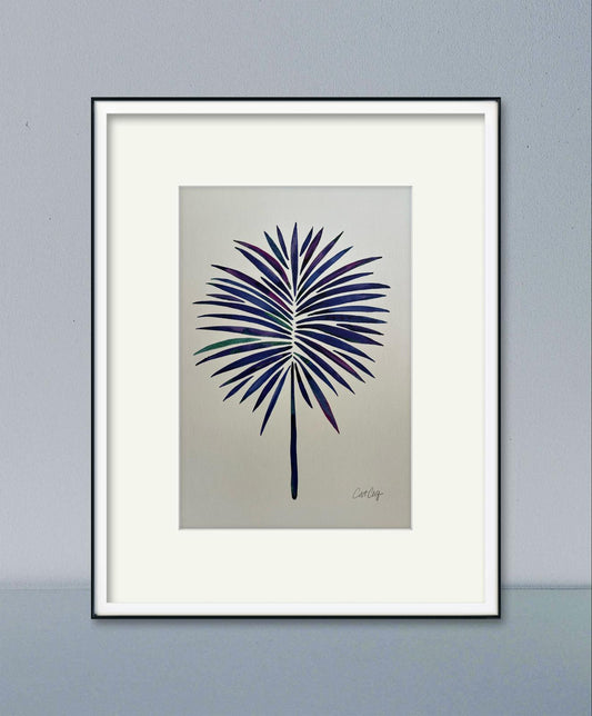 Blue Botanical Leaf – Minimalist Fine Art Print