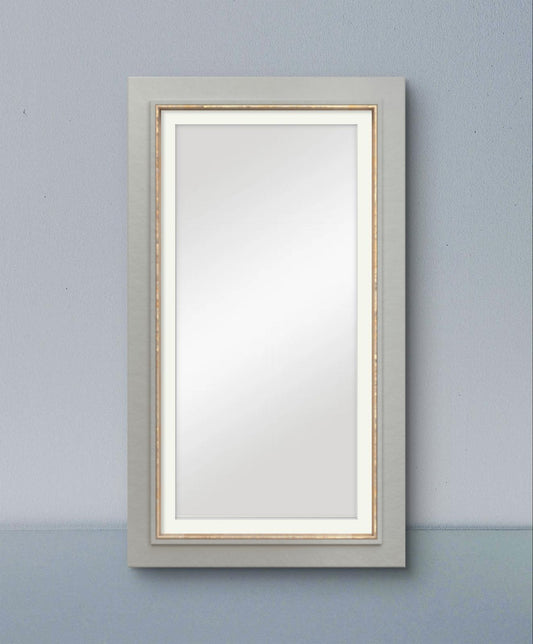 Silver with Gold Lip Rectangular Mirror