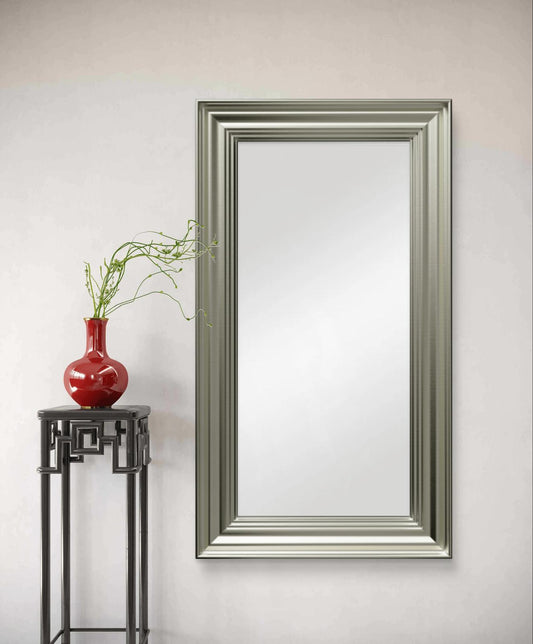 Silver Champagne Rectangular Wall Mirror – Elegant Home Decor
