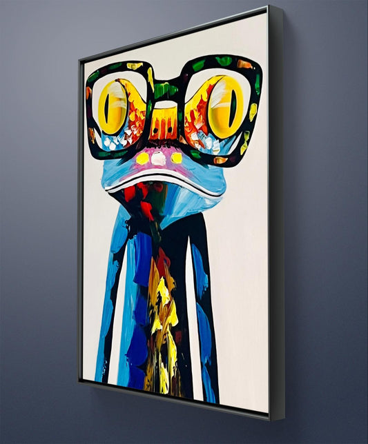 Quirky Frog Art – Abstract Animal Painting in Vibrant, Playful Hues