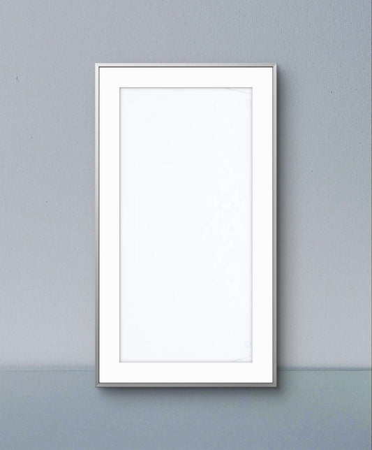 Thin Silver Frame – Off-White Mount for Contemporary Art