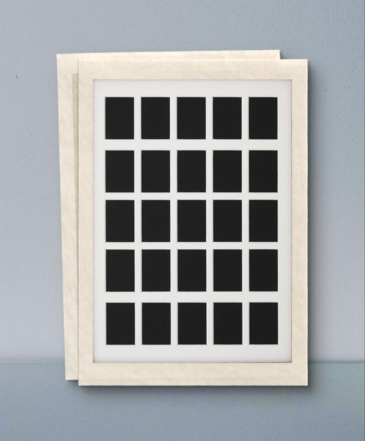 Off-White Wooden Photo Frame for 25 Pictures - 4x4 Size